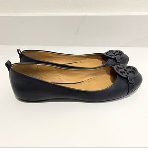 Tory Burch Black Gabriel Leather Ballet Flats Size 9